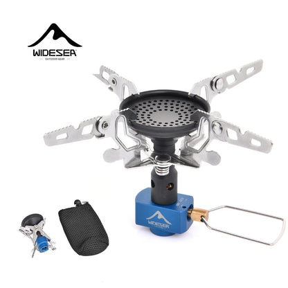 Widesea Portable Camping Gas Stove 3300W Ultralight 92g Aluminum Alloy Backpacking Stove with Carry Bag for Outdoor Cooking Hiki