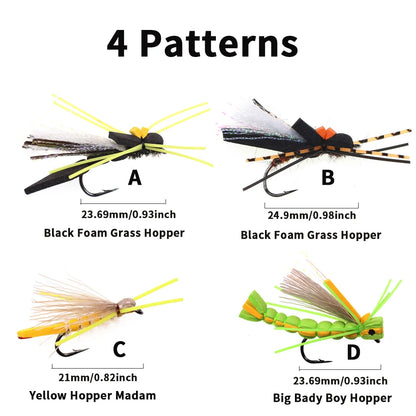 Bimoo Madam Spider Foam Hopper Flies (4 Pack)