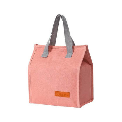 Portable Thermal Insulated Lunch Bag Simple Large Capacity Handle Lunch Tote for Work Picnic Travel Lunch Box