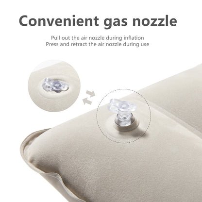 BISINNA Inflatable Pillow,Portable Camping Neck Pillow,Compressible Folding Flocking Air Cushion for Sleeping Travel Hiking