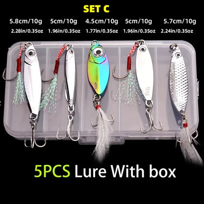 5pcs/lot Wobbler Lures 3g/10g/15g Metal Vib Fishing Lure Set Sinking Hard Metal VIB Sea Fishing Lures Artificial Pesca Bait
