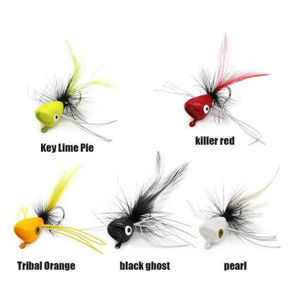 GOBAIT Topwater Popper Flies (5 Pack)