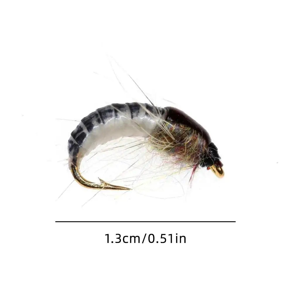 Bimoo Realistic Scud and Caddis Nymphs #12 (6 Pack)