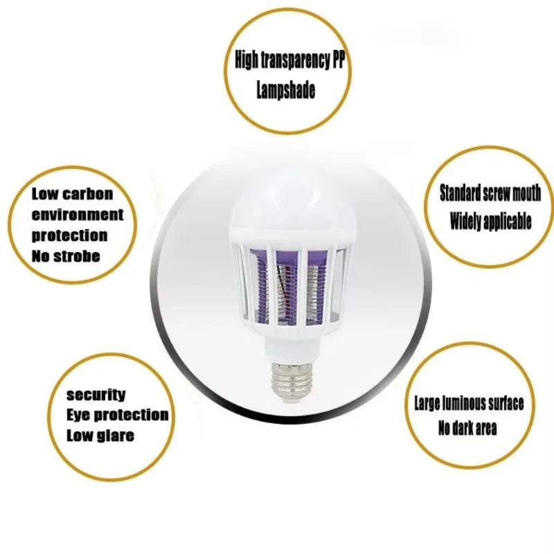 1/5PCS Electric Mosquito Zappers Killer Fly Trap Electronic Light Bulb Lamp Home Backyard Indoor Outdoor Mosquito Killer Lamp