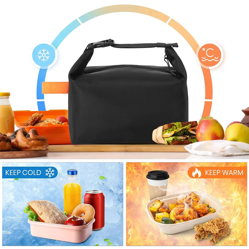 Japanese Minimalist Lunch Bag Thickened Aluminum Foil Insulated Bento Bag for Work School Picnic Outdoor Pack