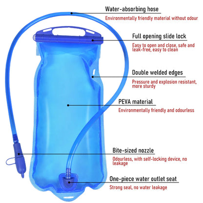 ThinkRider Water Bladder Water Reservoir Hydration Pack Storage Bag BPA Free - 1L 1.5L 2L 3L Running Hydration Vest Backpack
