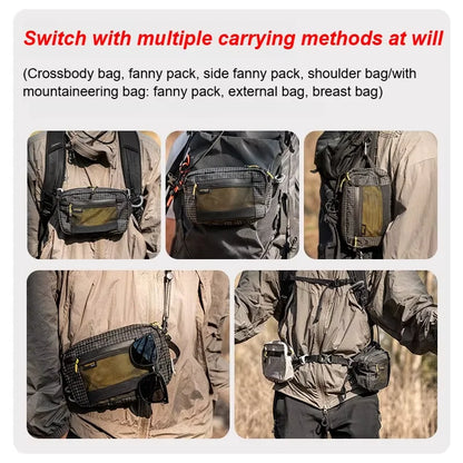 HIKEMAN Dyneema Fiber Waist Pack 1.1L Waterproof UrltraLight Multi Pocket for Cycling Running Hiking Camping Outdoor Sports