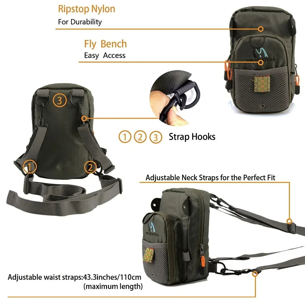 MAXCATCH Canvas Fly Fishing Chest Pack
