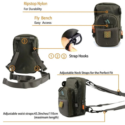 MAXCATCH Canvas Fly Fishing Chest Pack