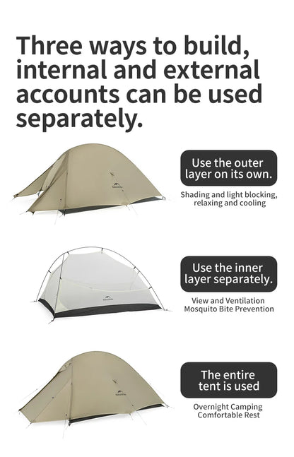 Naturehike Cloud Up 2 Pro Two Person Hiking Tent Lightweight Outdoor Camping Professional Camping Equipment