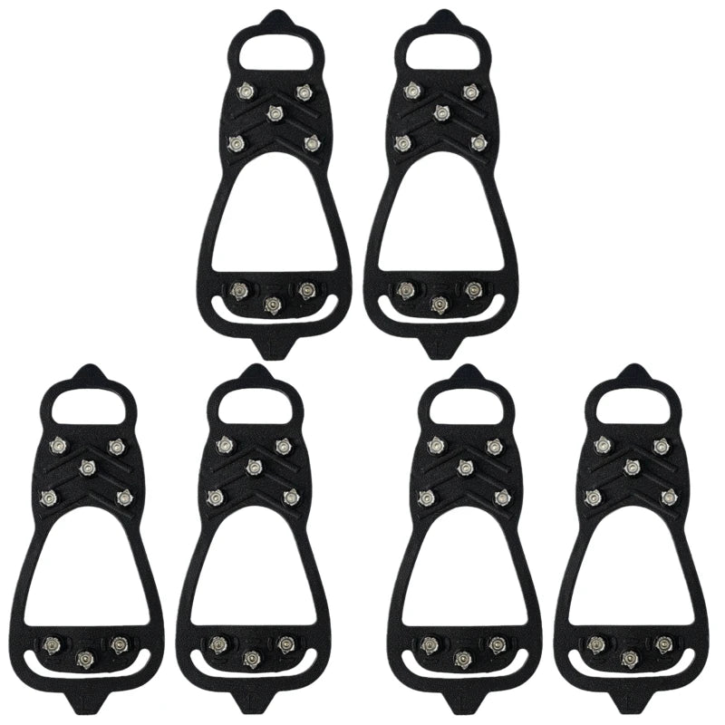 Outdoor Ice Cleats Anti Slip Shoe Covers Steel Studs Crampons for Walking on Snow and Icy Roads Winter Climbing Hiking Gear