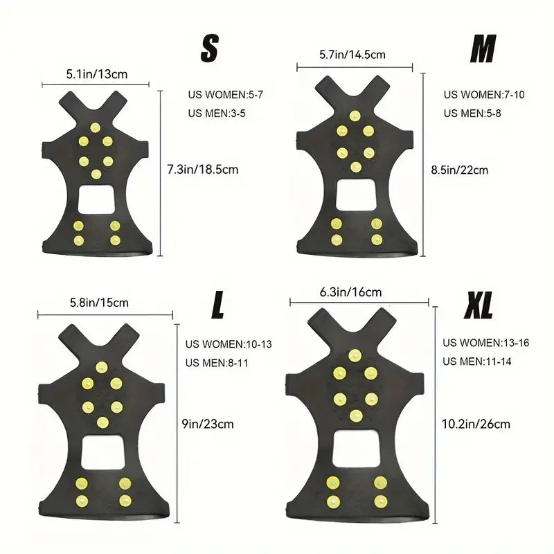 1Pair/2 Pairs Non-slip Shoes Covers, 10-tooth Ice Claws Spikes Crampons For Outdoor Mountaineering Camping Hiking