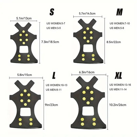 1Pair/2 Pairs Non-slip Shoes Covers, 10-tooth Ice Claws Spikes Crampons For Outdoor Mountaineering Camping Hiking