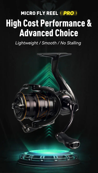 Kingdom Micro Fly Pro Spinning Fishing Reel 800-3000 Ultra Light 8+1 BB 7KG Max Drag 5.2:1/6.2:1 Gear Ratio Freshwater Saltwater