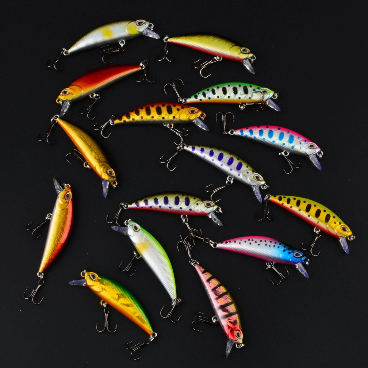 3D Eye Minnow Crankbait Lure Kit (15 Pack)