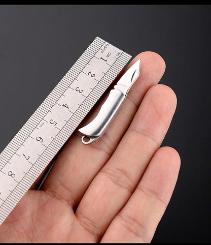 5cm Acrylic Mini Folding Knife Pendant Brass Wood Keychains Sharp Small Blade Portable Hanging Outdoor Camping Unboxing Knife