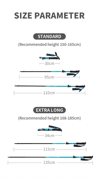 Naturehike 2026 New Trekking Poles Ultralight Folding 1Pcs Walking Cane High Load Aluminum Hiking Walking Telescopic Stick