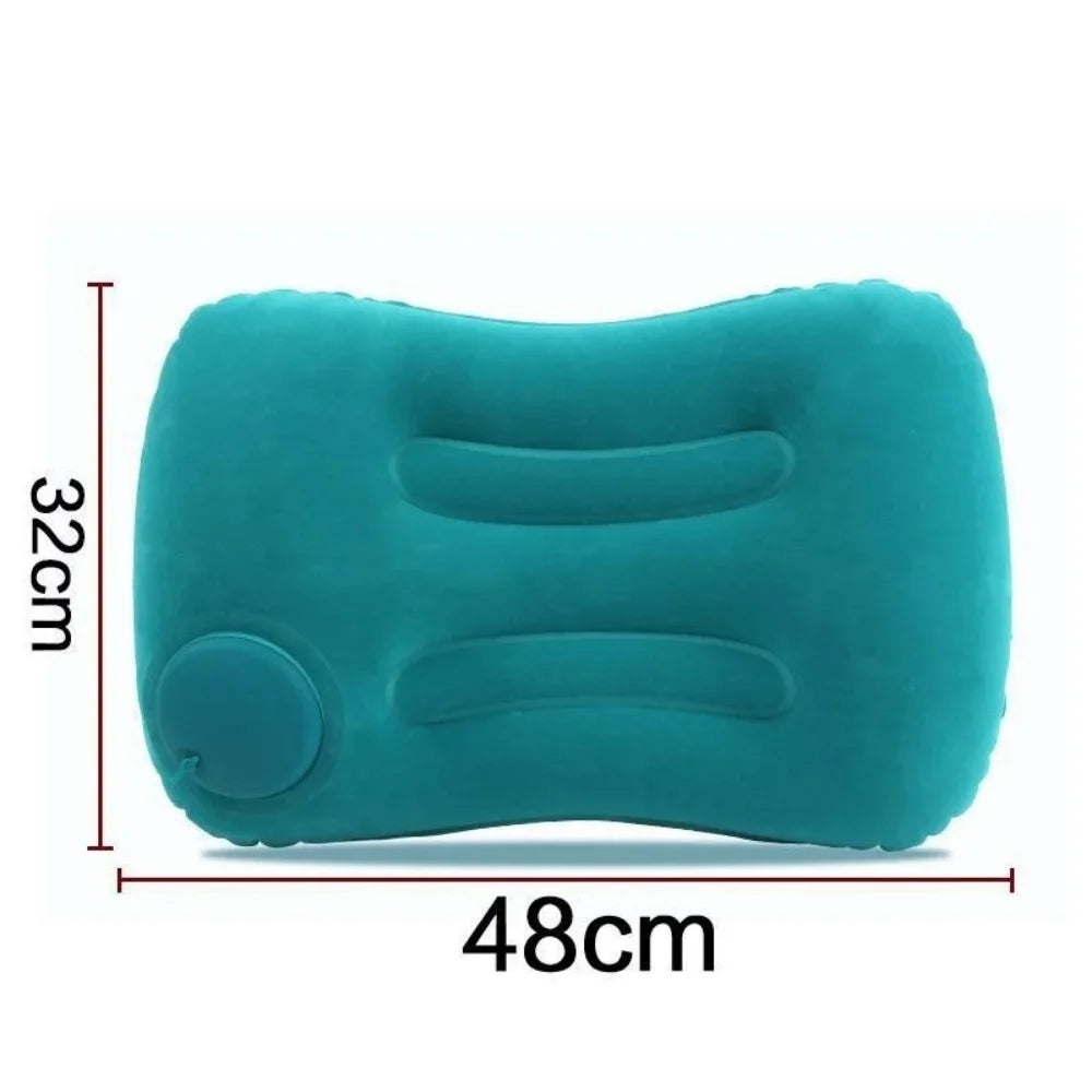 Flocking Inflatable Square Pillow Inflatable Travel Pillow Airplane Car Folding Pillows Outdoor Camping Portable Storage Pillow