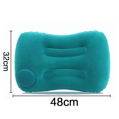 Flocking Inflatable Square Pillow Inflatable Travel Pillow Airplane Car Folding Pillows Outdoor Camping Portable Storage Pillow