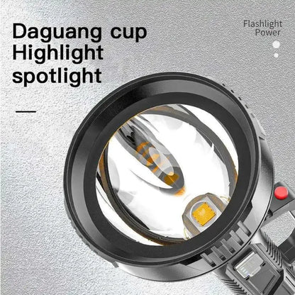 New High Power LED Flashlight Waterproof Fishing Lantern Torch USB Rechargeable Powerful Spotlight Searchlight Camping Lamp