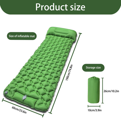 Outdoor Camping Sleeping Pad Folding Sleep Mat Beach Inflat Mattress with Pillows Ultralight Air Mat Travel Hiking