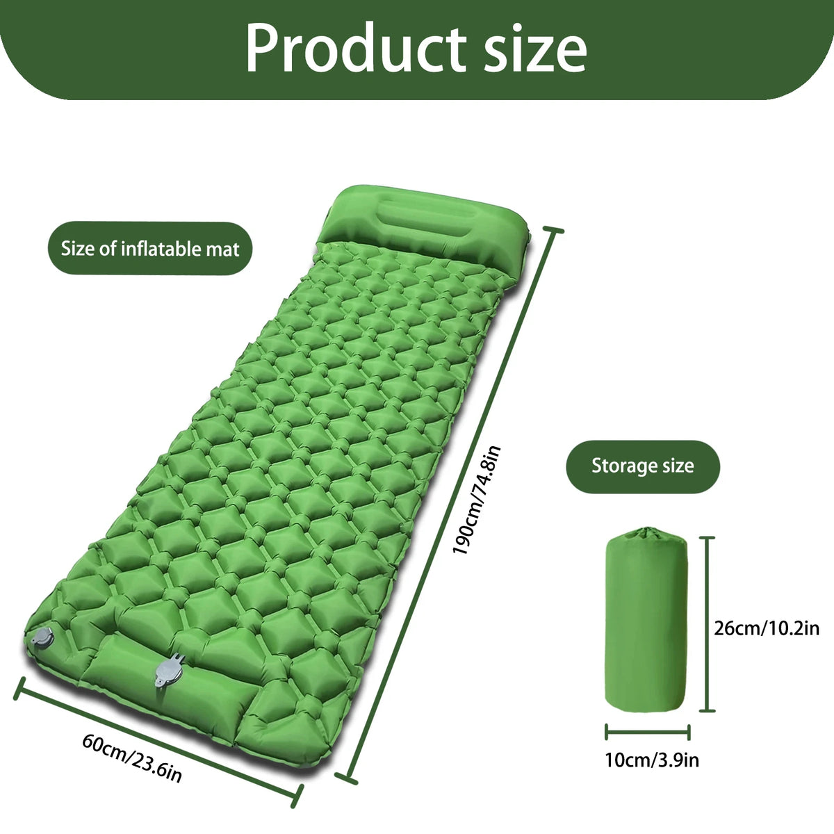 Outdoor Camping Sleeping Pad Folding Sleep Mat Beach Inflat Mattress with Pillows Ultralight Air Mat Travel Hiking