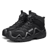 2025 Men’s Mountaineering Boots – Thick Sole Outdoor Hiking Sneakers | Non-Slip Wear-Resistant Autumn Work Shoes