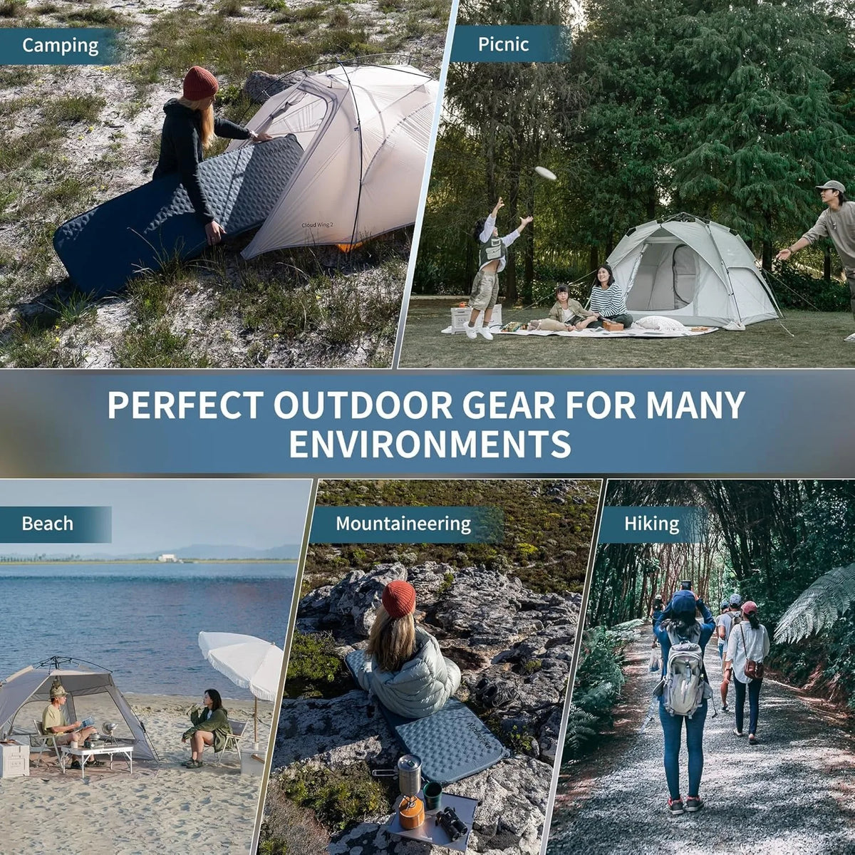 Naturehike Inflatable Mat Ultralight R2.1Air Mattress Sleeping Pad with Foam for Camping Backpacking Hiking Traveling Portable