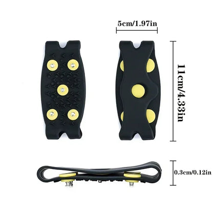 2pcs 5 Teeth Snow Ice Claw Climbing Anti Slip Spikes Grips Crampon Cleats Sport Shoes Cover for Women Men Boots Cover