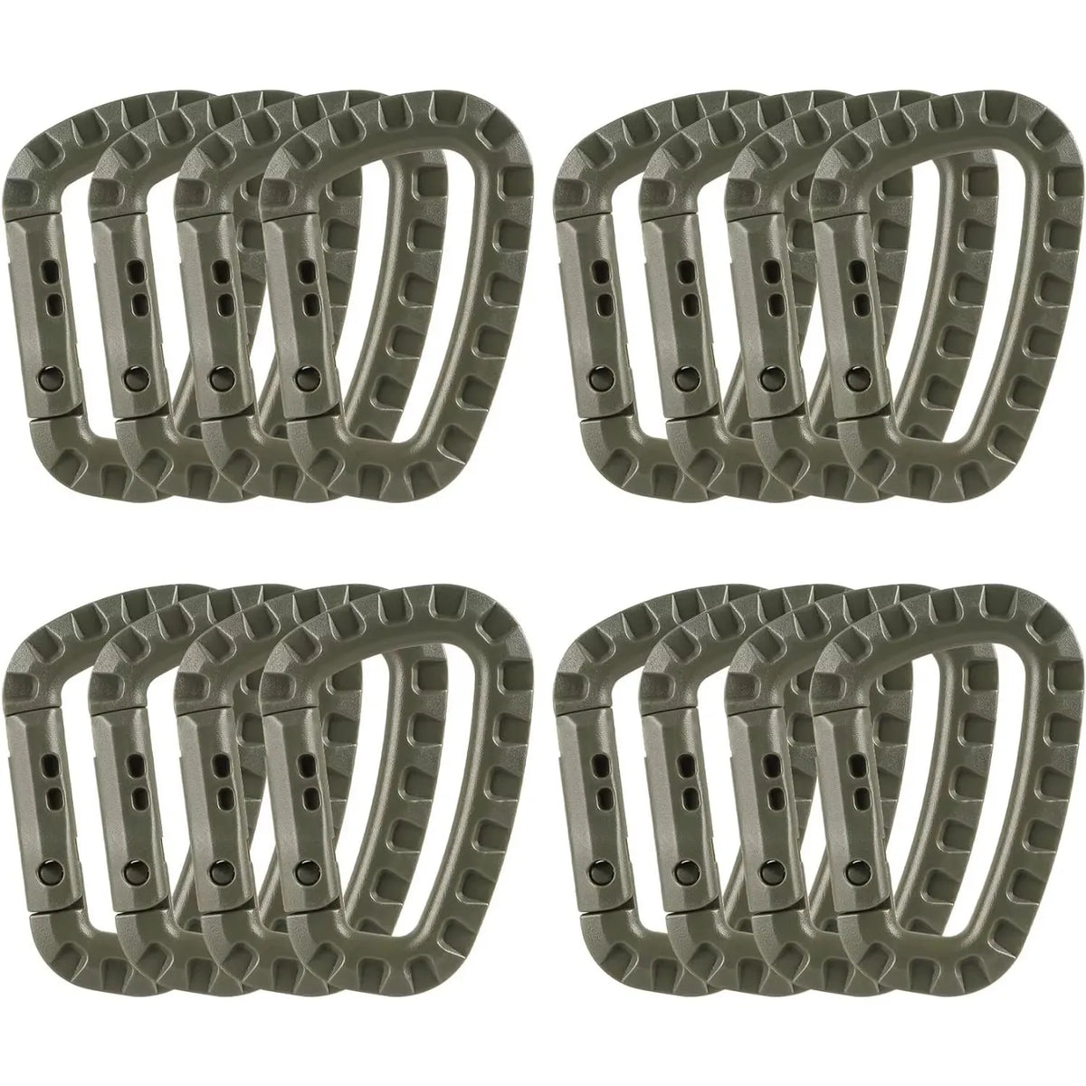 4/8/16pcs Tactical Plastic Carabiner Clip Keychain D-Shape Hard Spring Snap Gear Hook Outdoor Camping Hiking EDC Tools