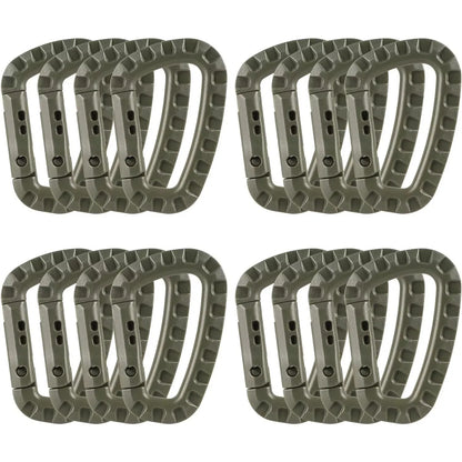 4/8/16pcs Tactical Plastic Carabiner Clip Keychain D-Shape Hard Spring Snap Gear Hook Outdoor Camping Hiking EDC Tools