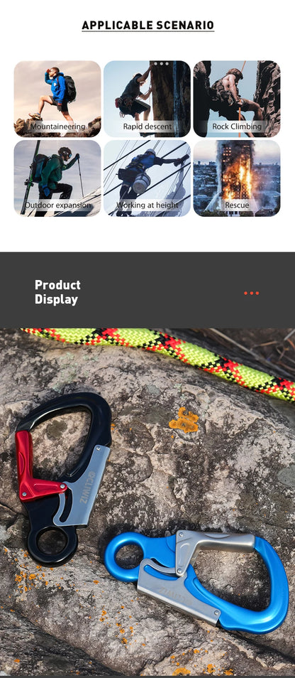 CLIWIZ 7075 Aviation Aluminium Material 35KN Heavy Duty Tension Auto Safety Lock Outdoor Professional Climbing Carabiner CE/UIAA