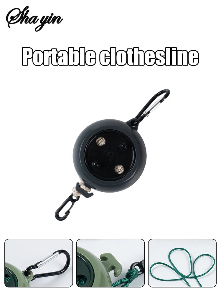 10M Retractable Clothesline Outdoor Travel Portable Clothes Drying Rack Windproof Washing Line For Camping Home Laundry Hanger
