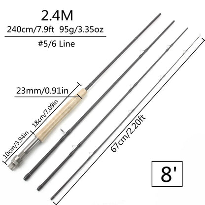 Ultralight 4-Section Carbon Fly Rod