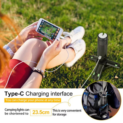 10000mAh Camping Light USB Rechargeable LED Emergency Lamp Outdoor Portable Lanterns with Magnetic Flashlight for BBQ Tents