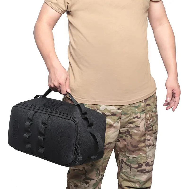 Large Capacity Outdoor Camping Storage Bag - Ground Nail Tool Bag with Picnic Cookware Utensils Kit Gas Canister Organizer