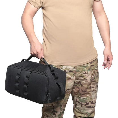 Large Capacity Outdoor Camping Storage Bag - Ground Nail Tool Bag with Picnic Cookware Utensils Kit Gas Canister Organizer