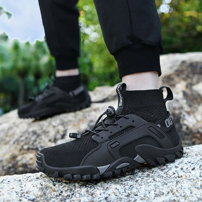 Men’s Wading Hiking Sneakers – High-Top Slip-Resistant Outdoor Fishing Boots, Breathable Mesh Ankle Shoes