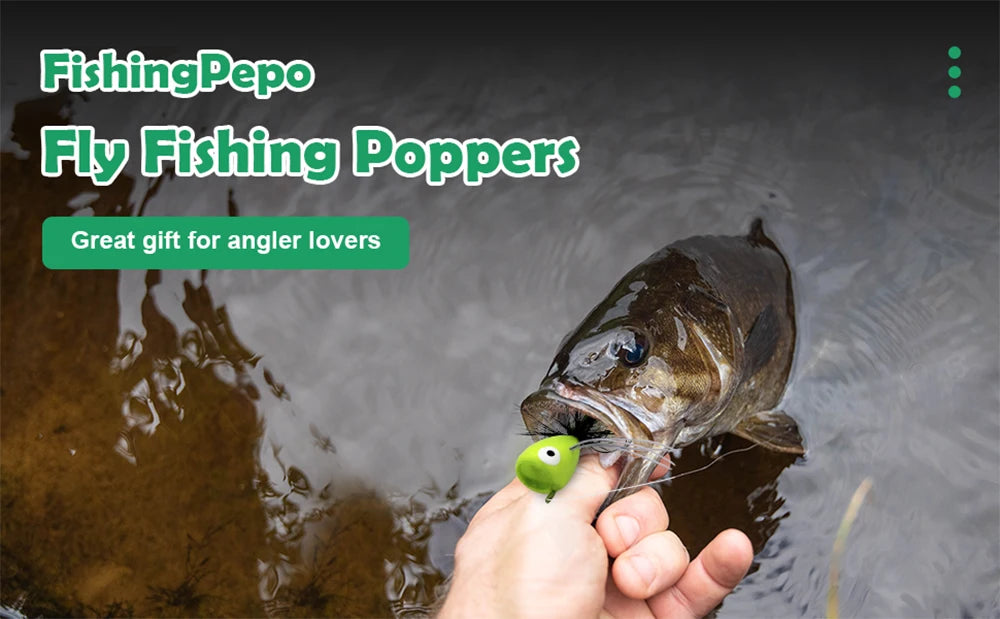 GOBAIT Topwater Popper Flies (5 Pack)