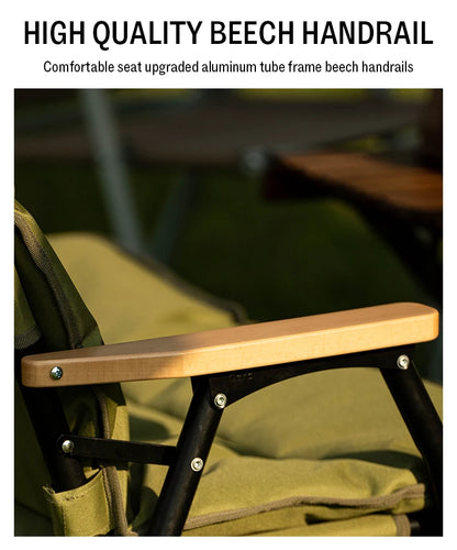 GERC Double Outdoor Aluminum Folding Chair Picnic Camping Portable Back Fishing Stool Kermit Chair