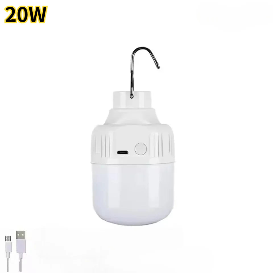 Rechargeable Portable Camping Brightness Light Dimmable LED Bulb Waterproof Outdoor Tent Light Emergency Night Light with Hook