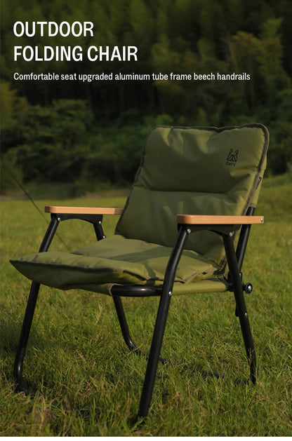 GERC Double Outdoor Aluminum Folding Chair Picnic Camping Portable Back Fishing Stool Kermit Chair