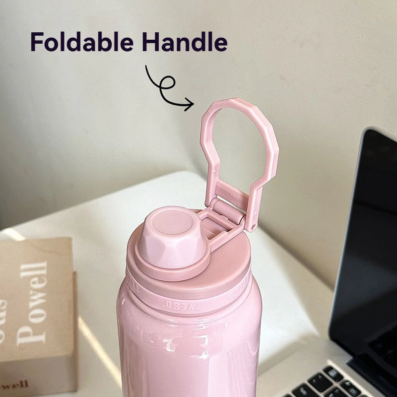 TYESO Stainless Steel Thermal Water Bottle Portable Tumbler Sport Vacuum Flask Keeps Cold and Heat Thermal Mug Car Insulated Cup