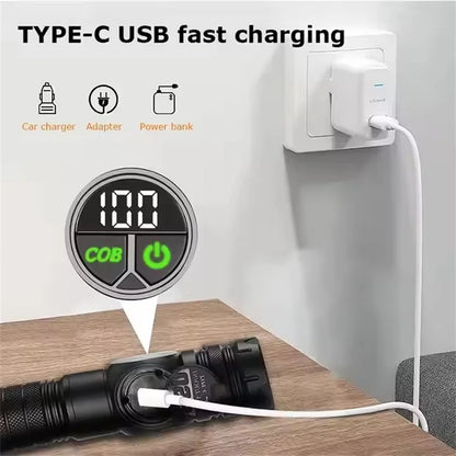 Super Powerful Flashlights USB Rechargeable LED Flashlight Magnetic Tactical Flashlight With COB Side Light Camping Fishing