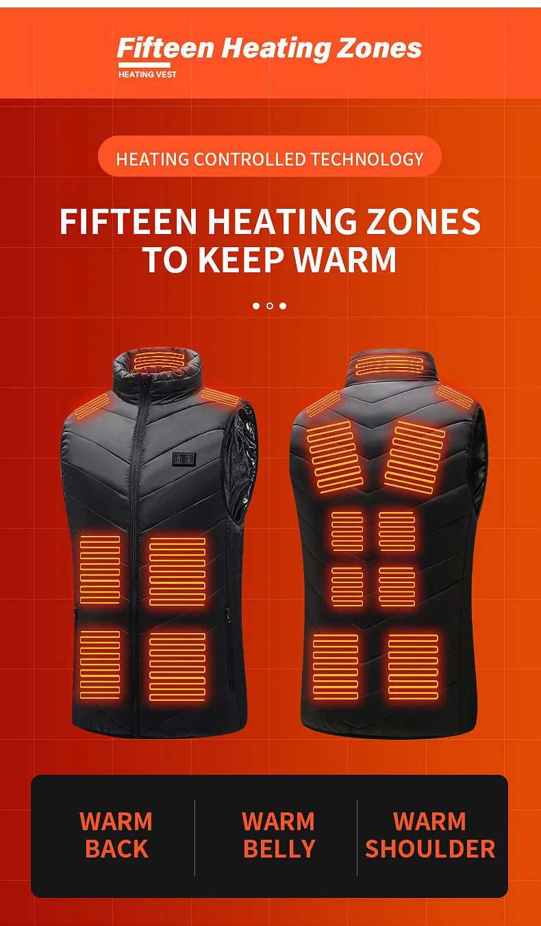 Graphene USB Heated Jacket with 21 Zones