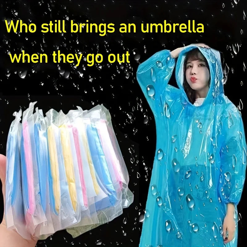 5/10Pcs Disposable Waterproof Raincoat Outdoor Hiking Mountain Travel Emergency Portable Poncho Compact Rainwea