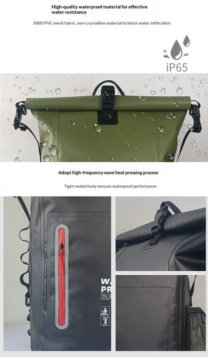 PVC Waterproof Dry Bag Backpack Capacity For Kayak Canoe Rafting Diving Beach Swimming Trekking Camping Shoulder Storage Bag