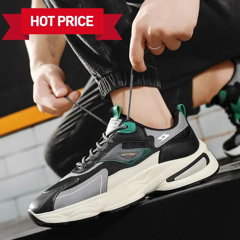 2025 Men’s Walking & Jogging Shoes – Breathable Mesh Outdoor Sneakers | Wear-Resistant Comfortable Casual Tennis Shoes