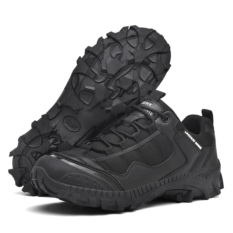 Men’s Genuine Leather Mountaineering Shoes – Anti-Slip Hiking Boots Outdoor Breathable Sports Footwear