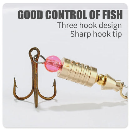 5pcs Fishing Lure Spinner Bait, Bass Trout Salmon Hard Metal Spinner Baits Kit with Tackle Boxes
